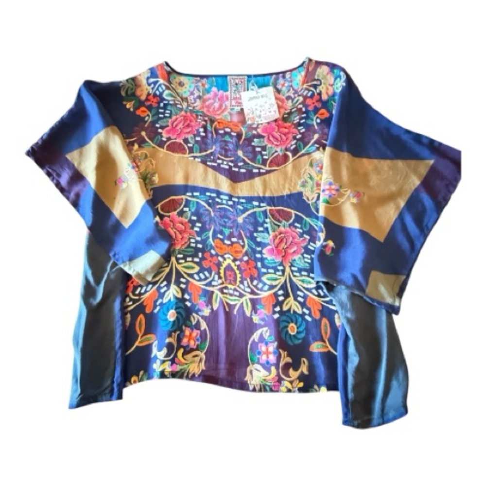 JOHNNY WAS Killiani Multicolor floral batwing cropped top/poncho, XXL - Picture 7 of 9